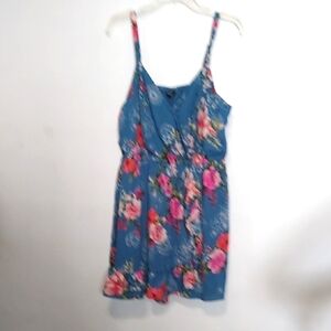 Torrid Aqua Blue Floral Romper - Size 0 / 12